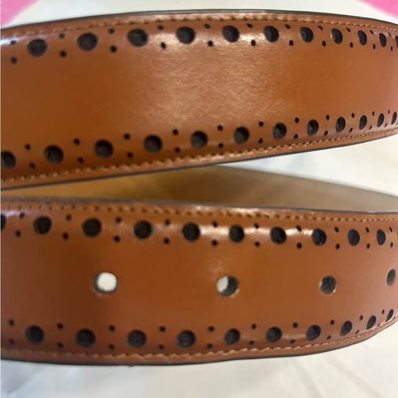 Cole Haan Brown Leather Belt with Classic Metal Buckle - Picture 10 of 16
